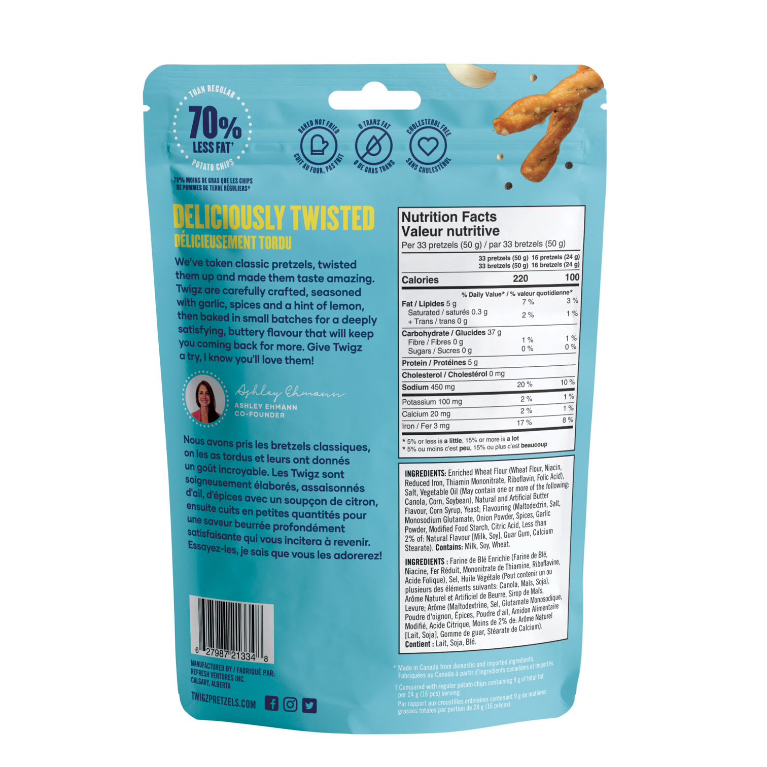 TWIGZ Buttery Herb & Garlic Craft Pretzels Twigz Craft Pretzels